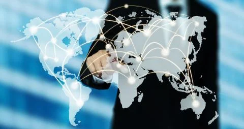 The modern creative communication and internet network connect in smart city Fotos Stock