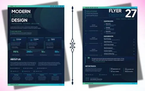 Modern Creative Design Brochure Set Vector Artistic Layout Illustrazione stock