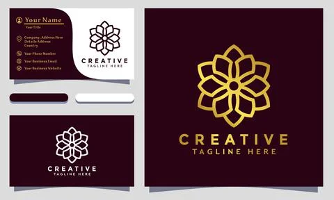 Modern creative Flower Logo Design and template. Mandala Logos icon minimalis Stock Illustration