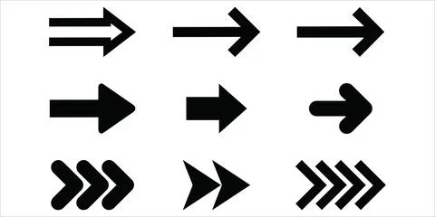 Modern Creative Geometric Arrows Pack Stock Illustration