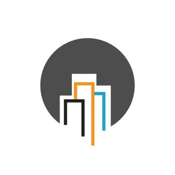 Modern creative idea of abstract building logo design vector illustration Ilustración de archivo