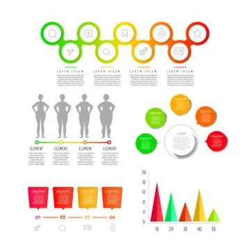 Modern creative infographics elements collection Illustrazione stock