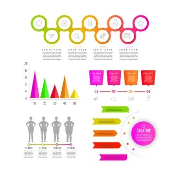 Modern creative infographics elements collection Stockillustratie