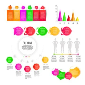 Modern creative infographics elements collection Illustrazione stock
