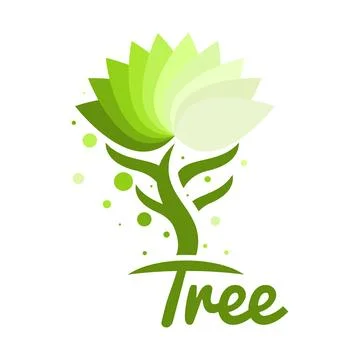 Modern creative leaf tree logo Illustrazione stock