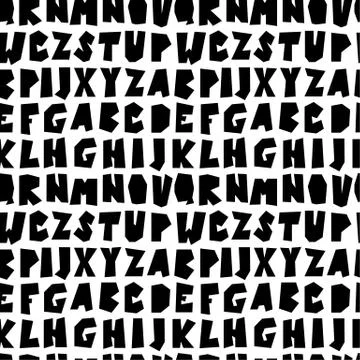 Modern creative lettering pattern. Textures made with ink. Vector Stockillustratie