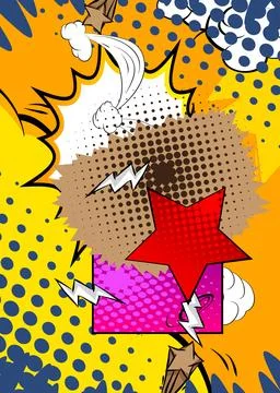 Modern creative pop art vibrant comic book style background. Cartoon effect.. Illustrazione stock