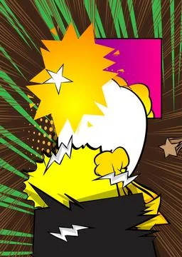 Modern creative pop art vibrant comic book style background. Cartoon effect.. Illustrazione stock