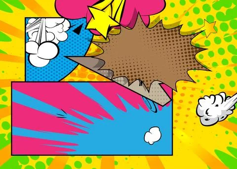 Modern creative pop art vibrant comic book style background. Cartoon effect.. Illustrazione stock