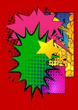Modern creative pop art vibrant comic book style background. Cartoon effect.. Stock Illustration