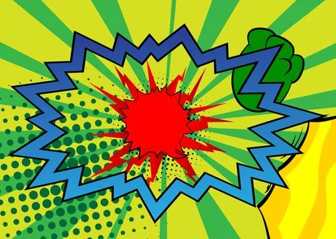 Modern creative pop art vibrant comic book style background. Cartoon effect.. Stock Illustration
