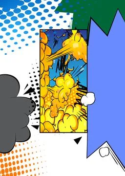 Modern creative pop art vibrant comic book style background. Cartoon effect.. Stock Illustration