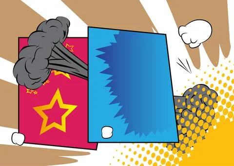 Modern creative pop art vibrant comic book style background. Cartoon effect.. Illustrazione stock