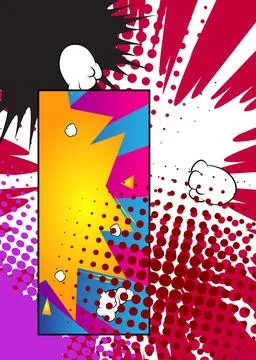 Modern creative pop art vibrant comic book style background. Cartoon effect.. Illustrazione stock