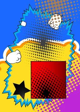 Modern creative pop art vibrant comic book style background. Cartoon effect.. Stock Illustration