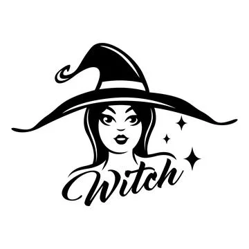 Modern creative witch logo. Halloween Illustrazione stock