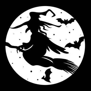 Modern creative witch logo. Halloween Stock Illustration