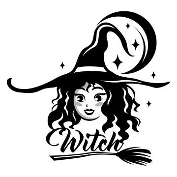 Modern creative witch logo. Halloween Illustrazione stock