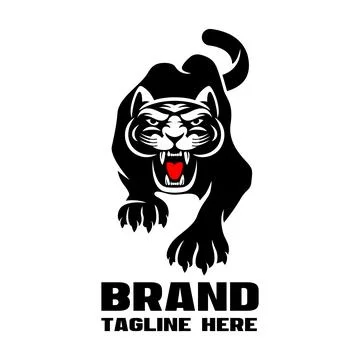 Modern crouching panther logo. Vector illustration Stock Illustration