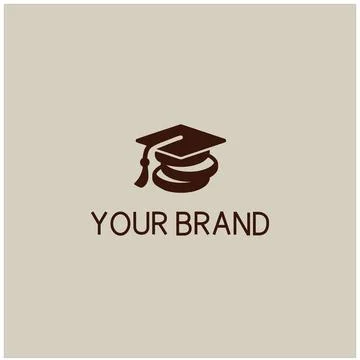 Modern crypto school logo design Stock Illustration