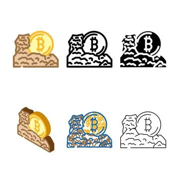 Modern cryptocurrency mining color icon vector Stock Illustration