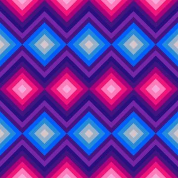 Modern crystal zig zag and rhombus seamless pattern. Stock Illustration