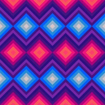 Modern crystal zig zag and rhombus seamless pattern Stock Illustration