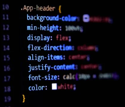 Modern CSS3 cascade style sheet programming code for HTML coding. Stock Photos
