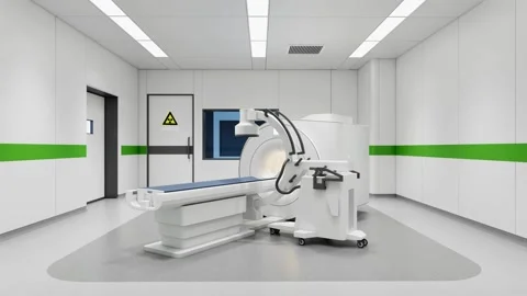 Modern CT Scan Room Video Moving Slow Toward Advanced Medical Scanner 4k Stock Footage 341605622