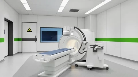 Modern CT Scan Room Video Moving Slow Toward Advanced Medical Scanner 4k Stock Footage 341605707