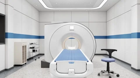 Modern CT Scan Room Video Moving Slow Toward Advanced Medical Scanner 4k Stock Footage 341606045