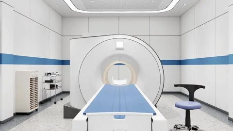 Modern CT Scan Room Video Moving Slow Toward Advanced Medical Scanner 4k Stock Footage 341606198