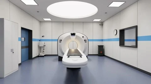 Modern CT Scan Room Video Moving Slow Toward Advanced Medical Scanner 4k Stock Footage 341606245