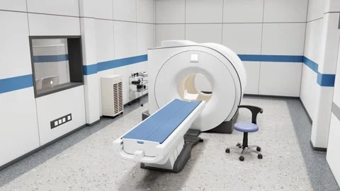 Modern CT Scan Room Video Moving Slow Toward Advanced Medical Scanner 4k Stock Footage 341606293