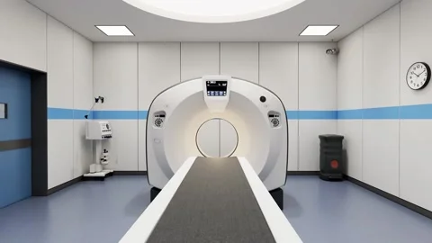 Modern CT Scan Room Video Moving Slow Toward Advanced Medical Scanner 4k Stock Footage 341606295