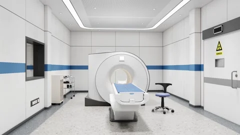 Modern CT Scan Room Video Moving Slow Toward Advanced Medical Scanner 4k Stock Footage 341606296