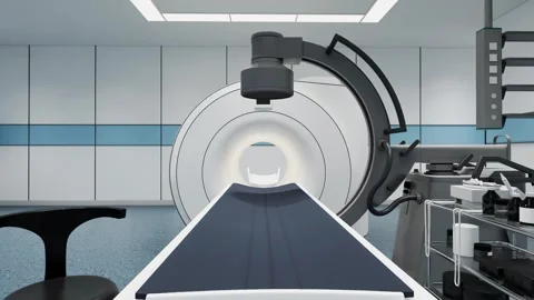 Modern CT Scan Room Video Moving Slow Toward Advanced Medical Scanner 4k Stock Footage 341606441