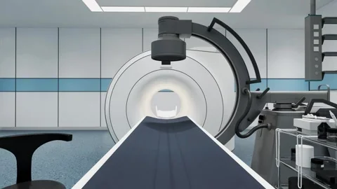 Modern CT Scan Room Video Moving Slow Toward Advanced Medical Scanner 4k Stock Footage 341606507