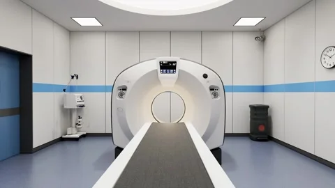 Modern CT Scan Room Video Moving Slow Toward Advanced Medical Scanner 4k Stock Footage 341606566