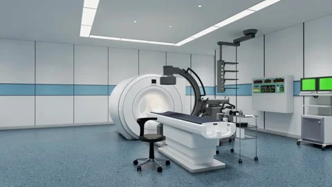 Modern CT Scan Room Video Moving Slow Toward Advanced Medical Scanner 4k Stock Footage 341606598