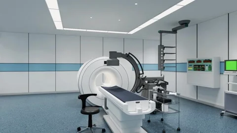 Modern CT Scan Room Video Moving Slow Toward Advanced Medical Scanner 4k Stock Footage 341606601