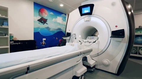 Modern CT scanner with a moving table Stock Footage 147014318