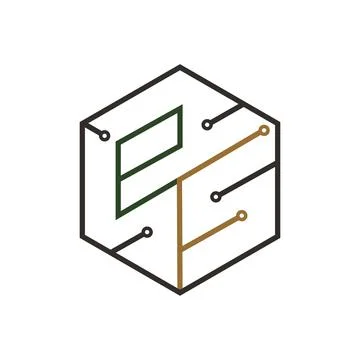 Modern cube logo featuring e and f Stock Illustration