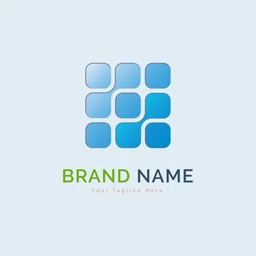 Modern cube pixel sign logo template design Stock Illustration
