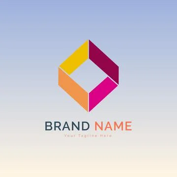 Modern cube sign logo template design Stock Illustration