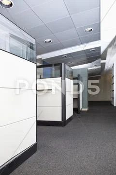 Modern cubicles in office Stock Photos