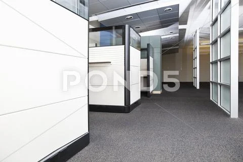 Modern cubicles in office Stock Photos