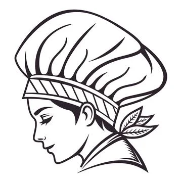 Modern Culinary Chef Hat Outline Icon Stock Illustration