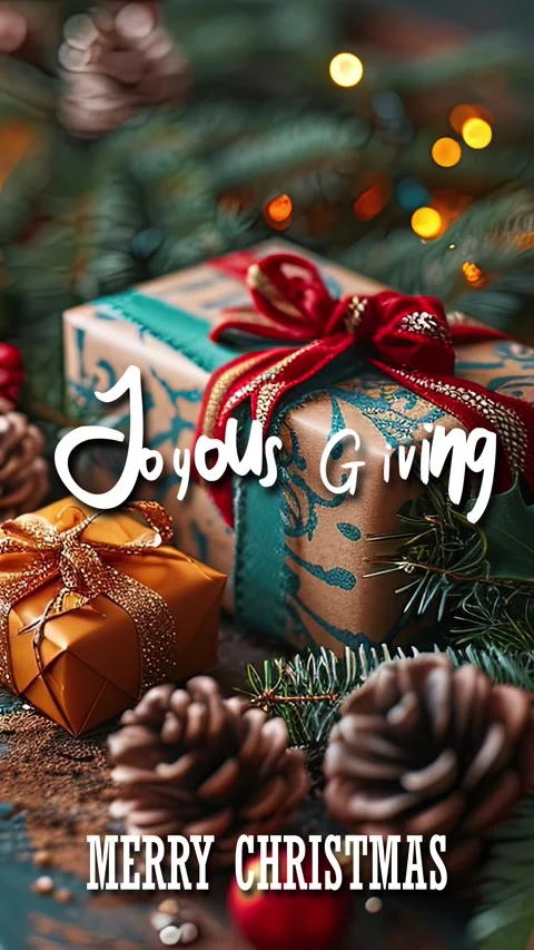 Modern Cursive Text Animation Happy Christmas Saying Joyous Giving Stock Footage 292496428