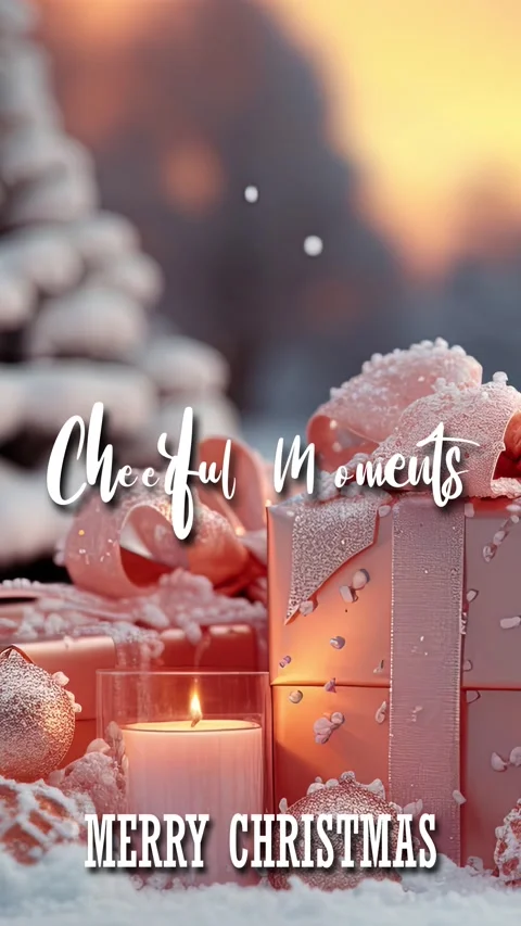 Modern Cursive Text Animation Happy Christmas Saying Cheerful Moments Stock Footage 292497055